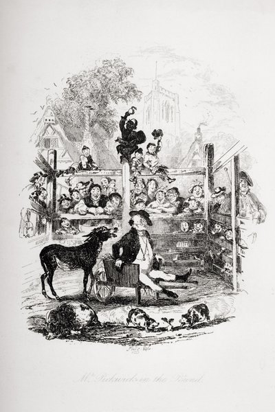 Mr. Pickwick in the Pound by Hablot Knight Browne
